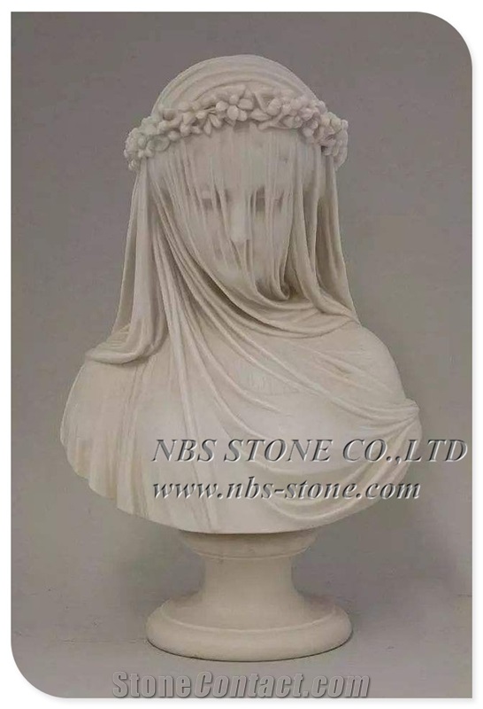 Religious Peaceful White Marble Blessed Statue