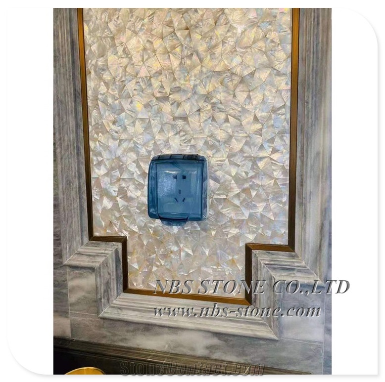Shell Mixed Marble Waterjet Mother Of Pearl Mosaic