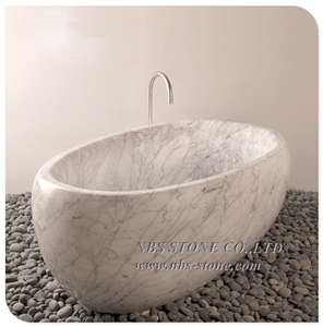 White Marble Carving Natural Stone Bathtub