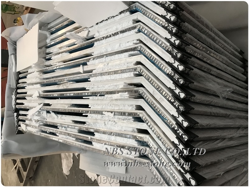 White Marble Laminated Aluminum Honey Comb Panel