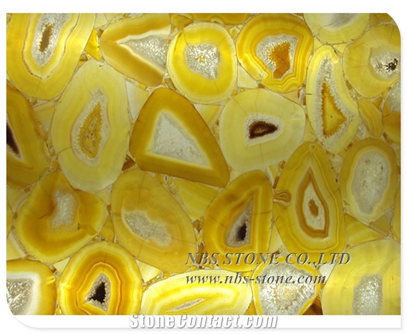 Yellow Gemstone Yellow Agate Kitchen Table Top