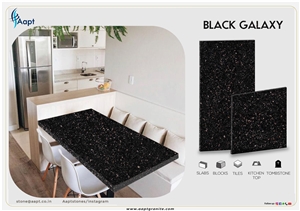 Black Galaxy Granite Kitchen Tops Design