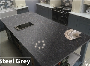 Steel Grey Granite Kitchen Counter Top Design