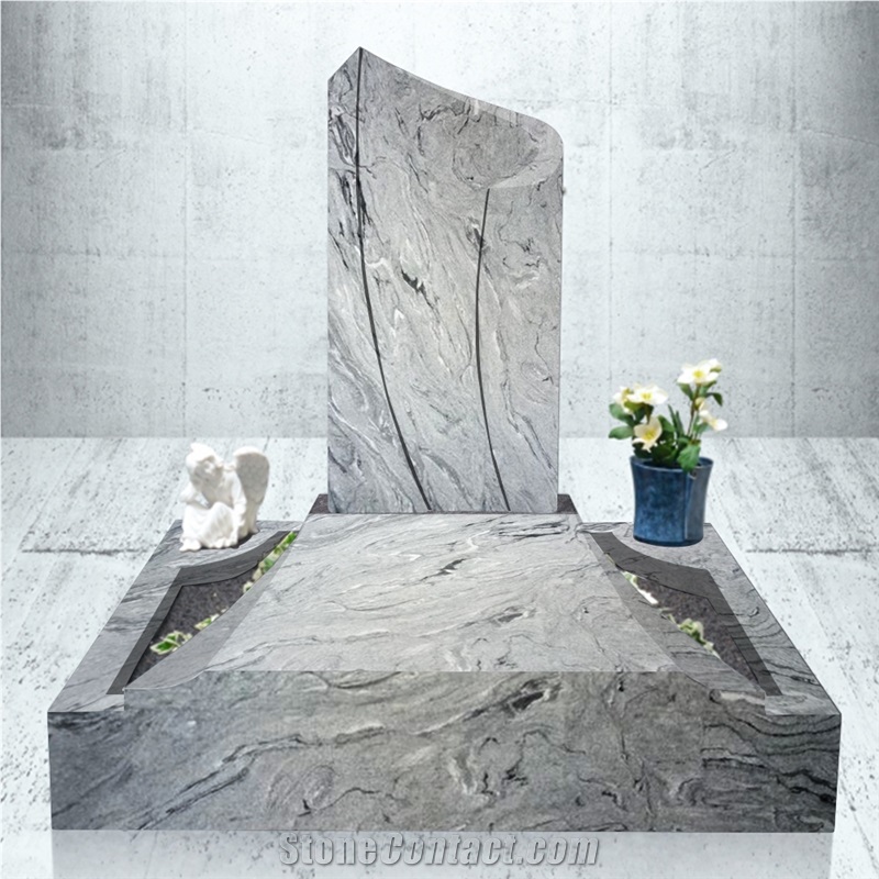 Viscont White Granite Tombstone Design