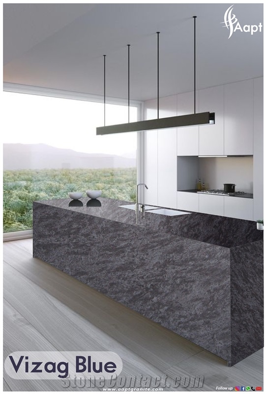 Vizag Blue Granite Kitchen Tops Design