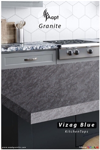 Vizag Blue Granite Kitchen Tops Design