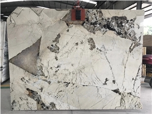 Brazil White Crystal Pandora Granite Stone Wall Slab