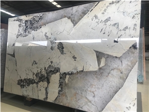 Brazil White Crystal Pandora Granite Stone Wall Slab
