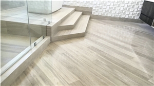 China Bianco Serpeggiante White Wooden Marble Slab,Floor Tile