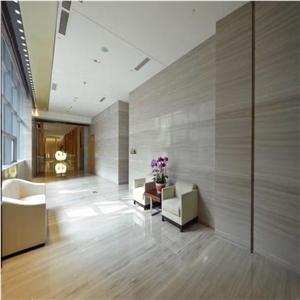 China Bianco Serpeggiante White Wooden Marble Slab,Floor Tile