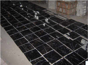 China Oriental Black Marble Tile Bathroom Floor