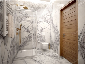 New York Milas Lilac Marble Tile Hotel Bathroom Wall
