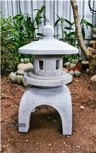 Indonesia Green Sandstone Garden Lantern, Japanese Garden Lantern