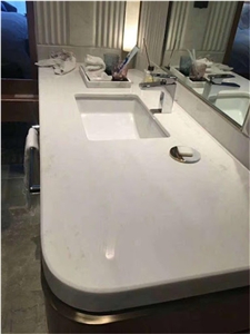 Ariston White Marble Bathroom Vanity Top