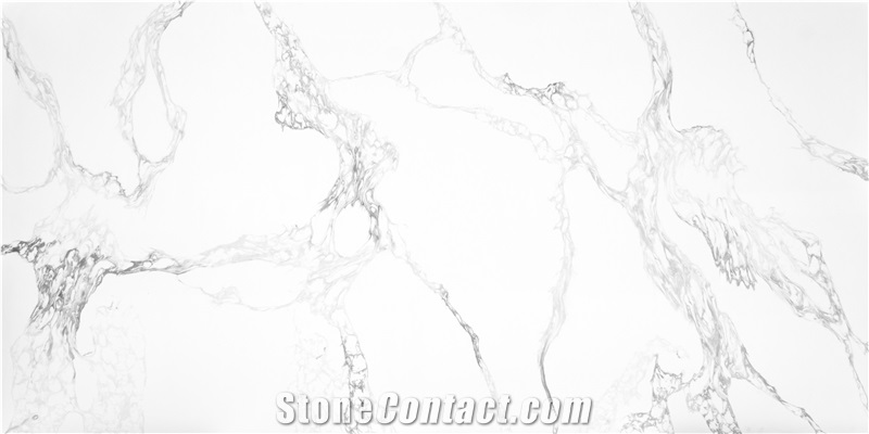 Artificial White Calacatta Quartz Stone Slab