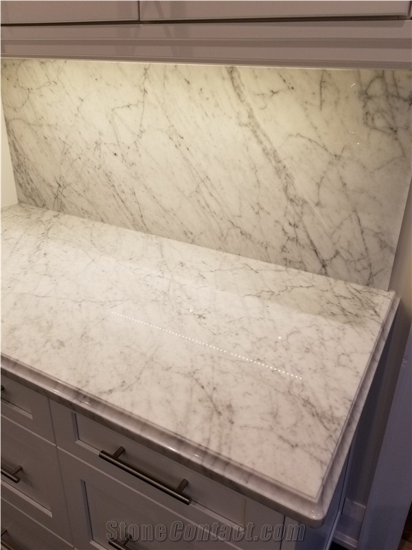 Bianco Carrara White Marble Kichen Countertops