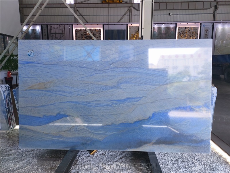 Blue Macaubas Quartzite Slabs Tiles Floor Wall