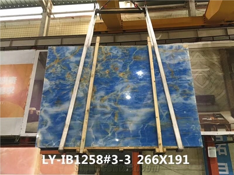 Blue Onyx Slab for Wall Decoration