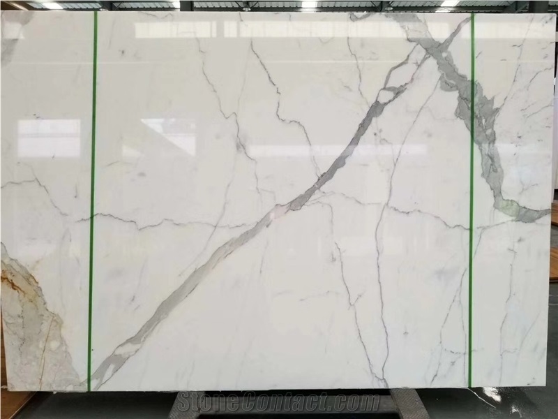 Calacatta White Marble Floor Wall Slab Tiles