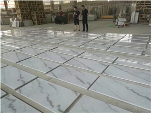 China Carrara Guangxi White Marble Slab Floor Tile
