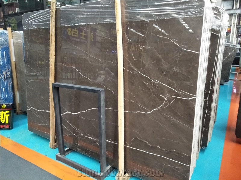 China Mousse Brown Marble Slab Tiles Floor Wall