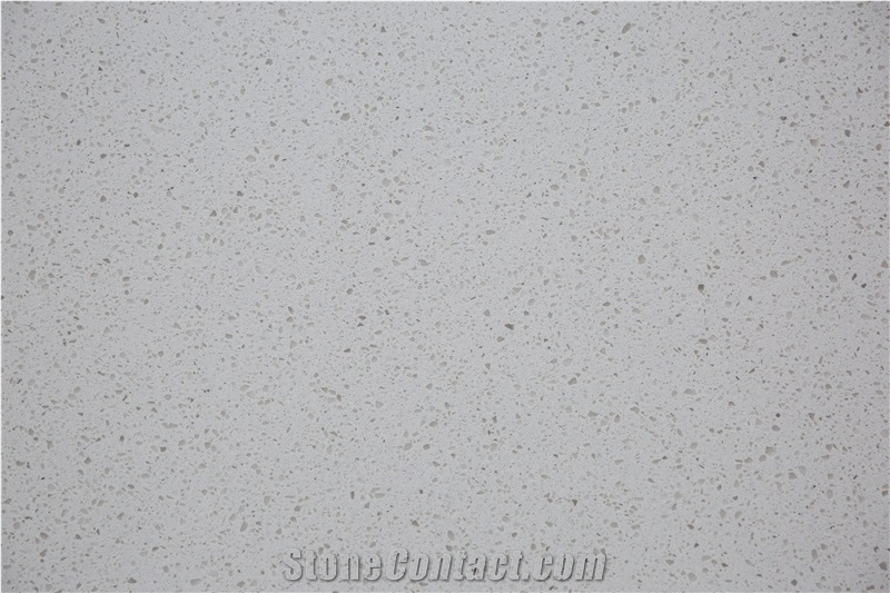 Crystal White Quartz Stone Slab Tile