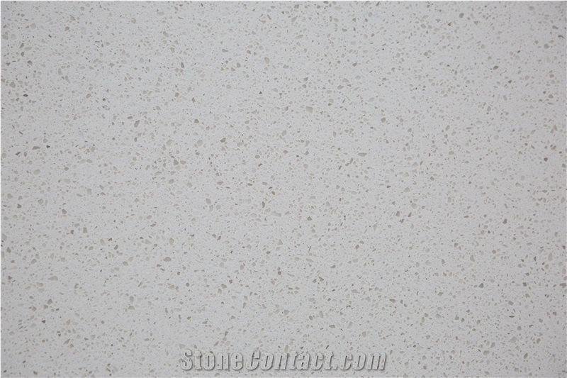Crystal White Quartz Stone Slab Tile