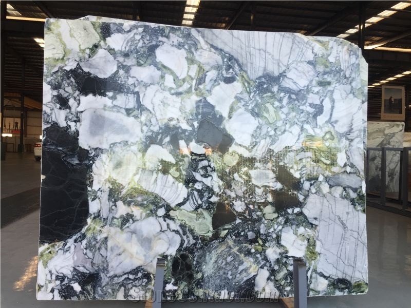 Ice Connect Green Marble Slab Floor Wall Tile