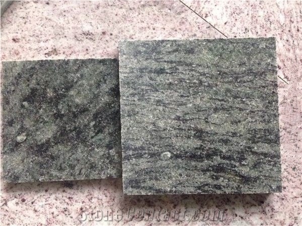 Olive Green Granite Slab Tiles Floor Covering