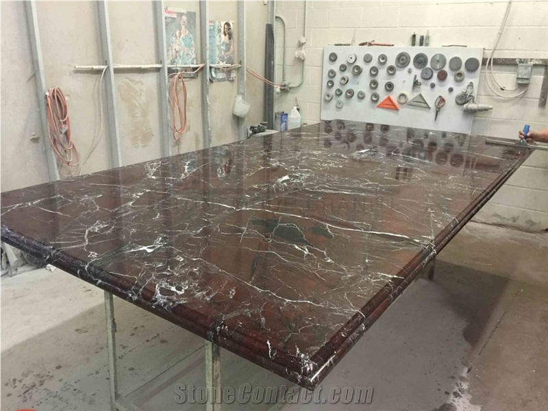 Rosso Lepanto Red Marble Bathroom Countertops