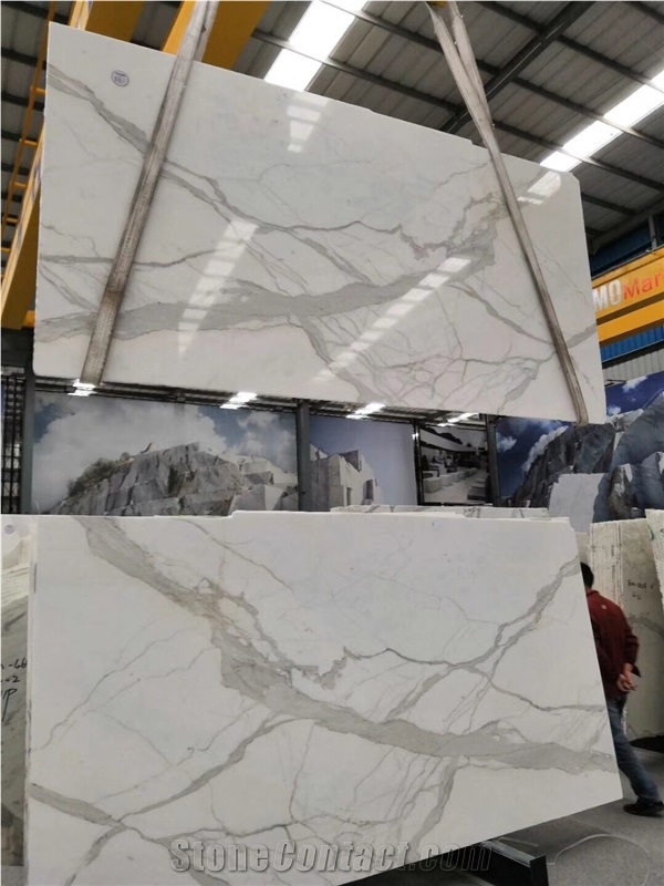 Statuario White Marble Floor Wall Slab Tiles