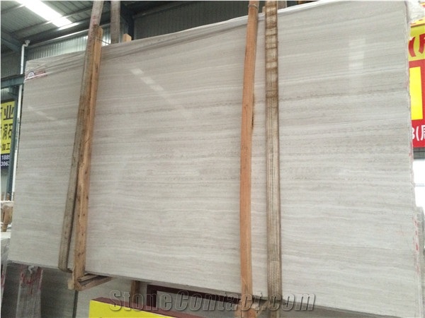 Wooden White Serpeggiante Marble Wall Slab Tile