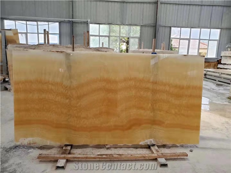 Yellow Gold Onyx Floor Wall Covering Slabs Tiles