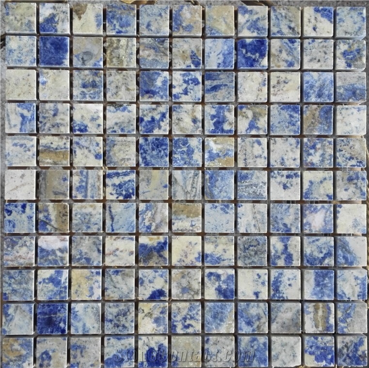 Blue Marble Square Wall / Backsplash Mosaic Tiles