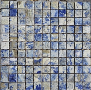 Blue Marble Square Wall / Backsplash Mosaic Tiles