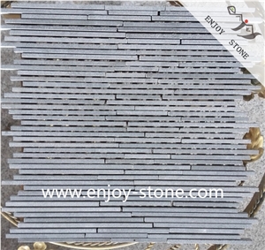 Grey Basalt Linear Strips Wall Mosaic Tiles