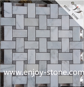Honed Carrara Marble Mosaic Tiles