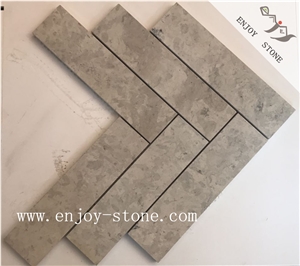 Honed Marble Wall Herringbone Mosaic Tiles