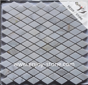 Honed Rhombus Karakata Marble Mosaic Tiles