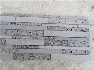 Mixed Lavastone Linear Strips Wall Mosaic Tiles