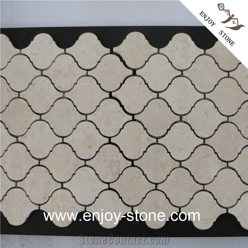 Polished Crema Marfil Marble Mosaic Tile