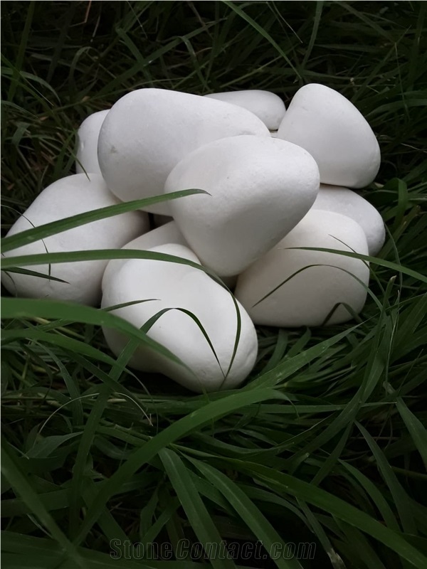 White Marble Tumled Pebbles, Flouray Dolomite Pebbles