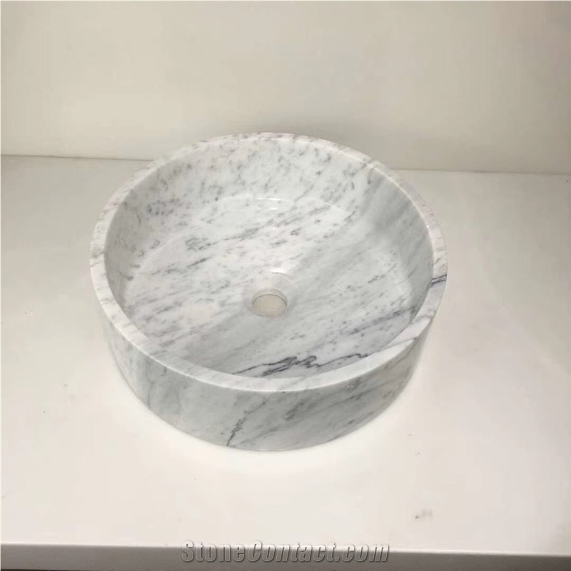 Bianco Carrara White Marble Wash Basin