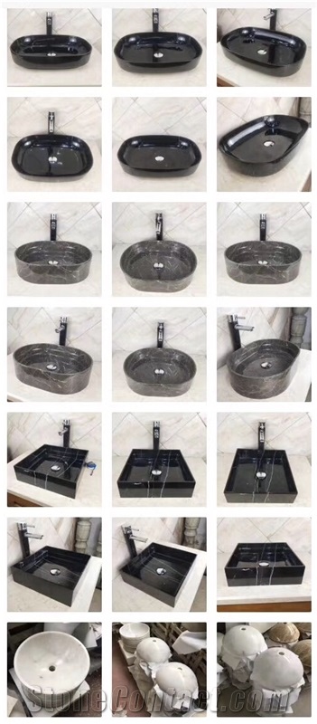Black-Marble Round/Vessel/Squaresinks Wash Basins