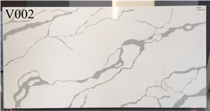 Calacatta White Quartz Artificial Stone Slab Tile