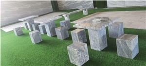China Grey Granite Stone Outdoor Table Sets