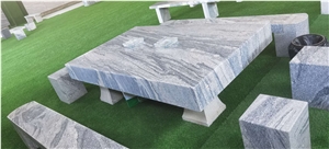 China Grey Granite Stone Outdoor Table Sets