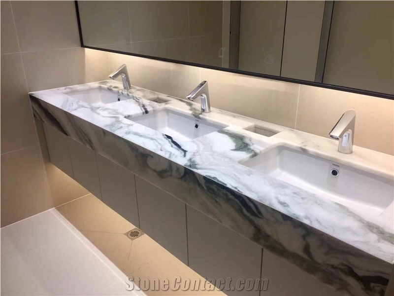 China Panda White Vanity Top Bathroom Tops