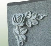 Flower Design Grey Granite Tombstones/Gravestones