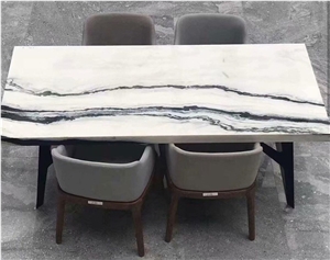 Panda White Marble Stone Table and Chair